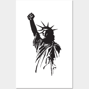 Statue Of Liberty With Raised Fist Political Protest Posters and Art